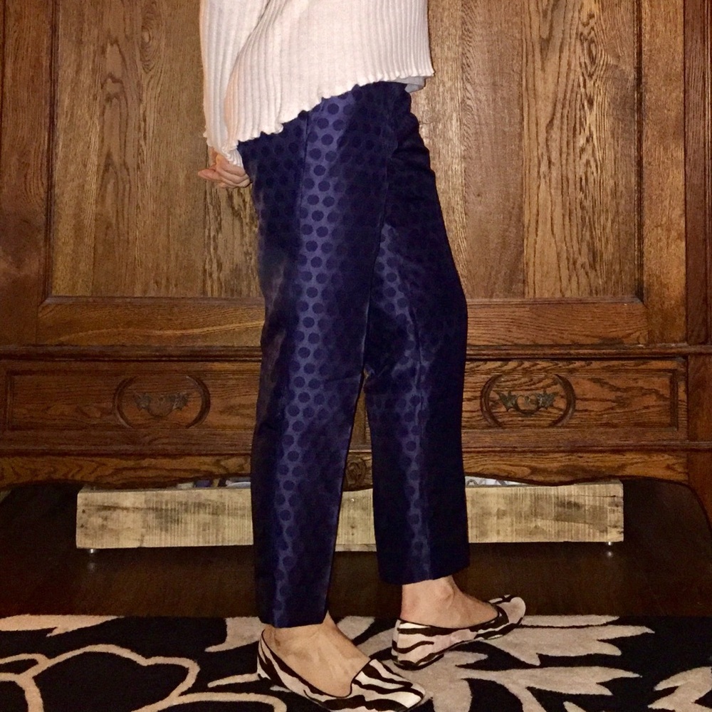 J. Crew Navy City Fit Skimmer polka dot pants